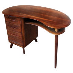 Mid-Century Modern Free-Form Desk in Solid Walnut by Carl Bissman