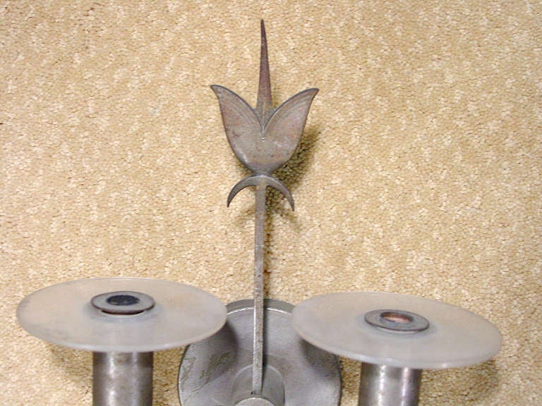 Pair of Geometric Art Deco Wall Sconces