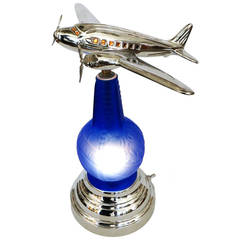 1939 Worlds Fair Light Up Bottle Airplane Lamp 3