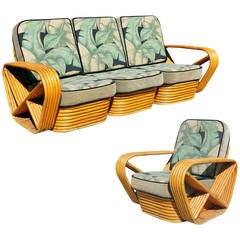 Vintage Paul Frankl Style Sofa and Lounge Chair Set