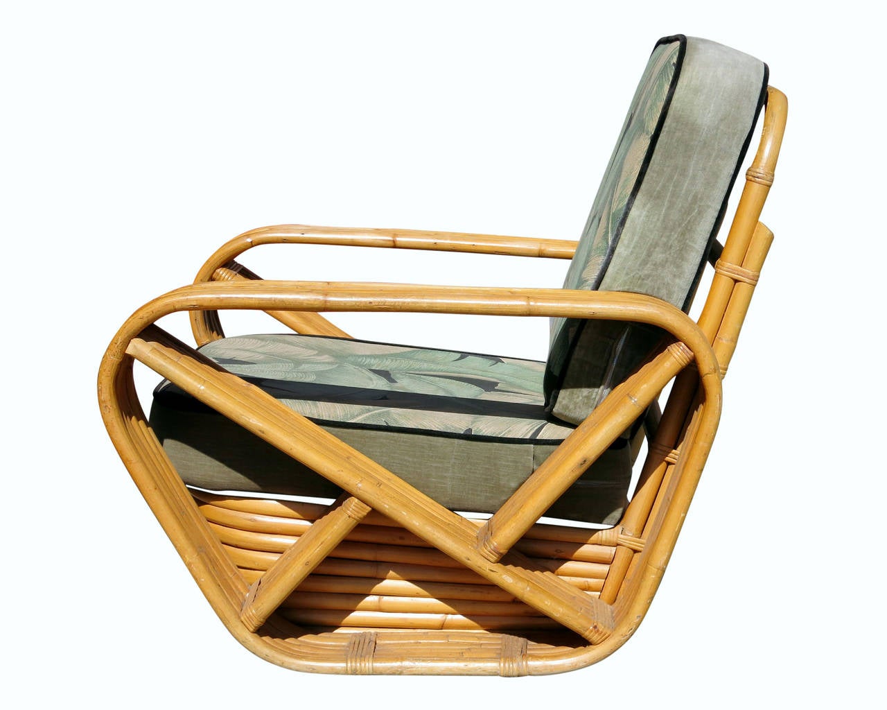 Bamboo Paul Frankl Style Sofa and Lounge Chair Set