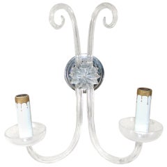 French Scrolling Crystal Wall Sconce