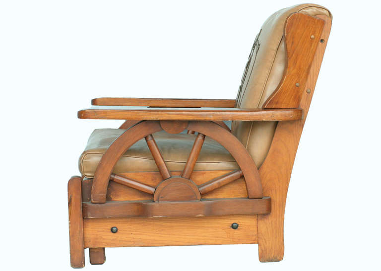 wagon wheel chair vintage