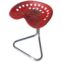 Rare Red Rodney Kinsman "T7 Tractor" Outdoor/Patio Stool for OMK 11
