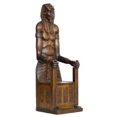 Carved Egyptian Pharaoh Amenhotep III Thrown Jewelry Box ** Saturday Sale ** 8