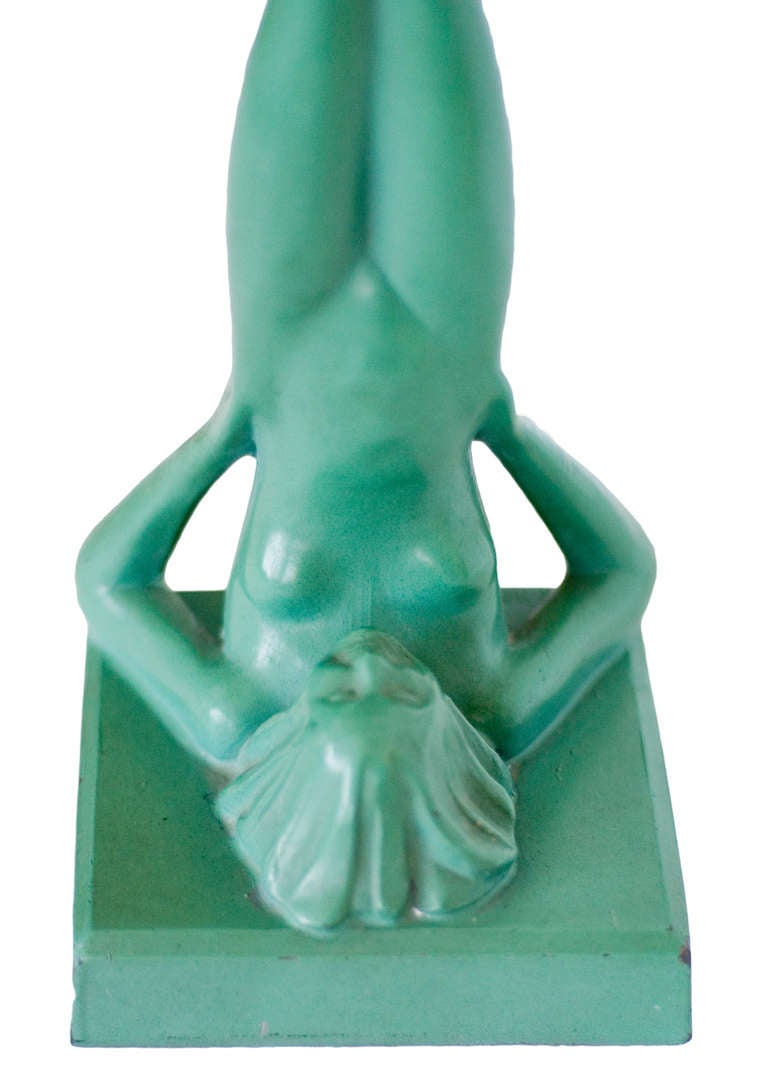 Milk Glass Frankart Art Deco Figural Female Ashtray