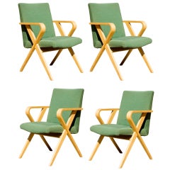 Set of Four Thonet Bentwood Upholstered Armchairs 7