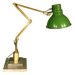 Vintage 1930s Articulated Anglepoise Style Solid Brass Desk Lamp
