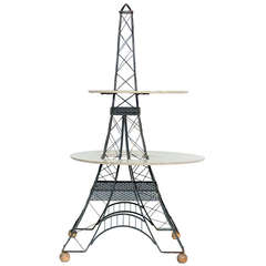 Mid Century Two-Tier Eiffel Tower Brass Sculptural Table 5