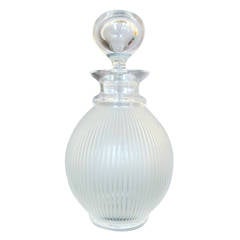 Vintage Satin-Finished Ribbed "Langeais" Wine Decanter by Lalique