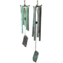 Bronze Modernist Wind Chimes by Walter Lamb