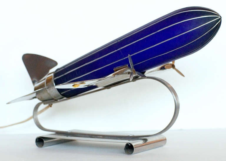 Mid-20th Century Streamline Airplane Table Lamp
