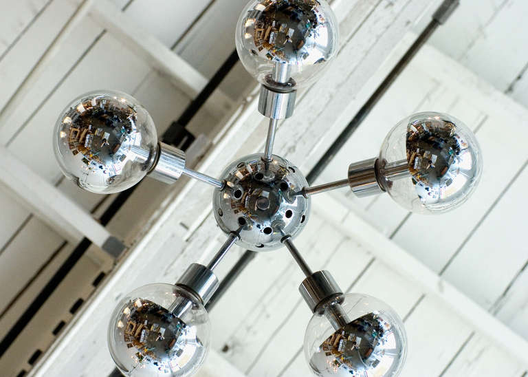 Mid-20th Century Chrome Sputnik Chandelier