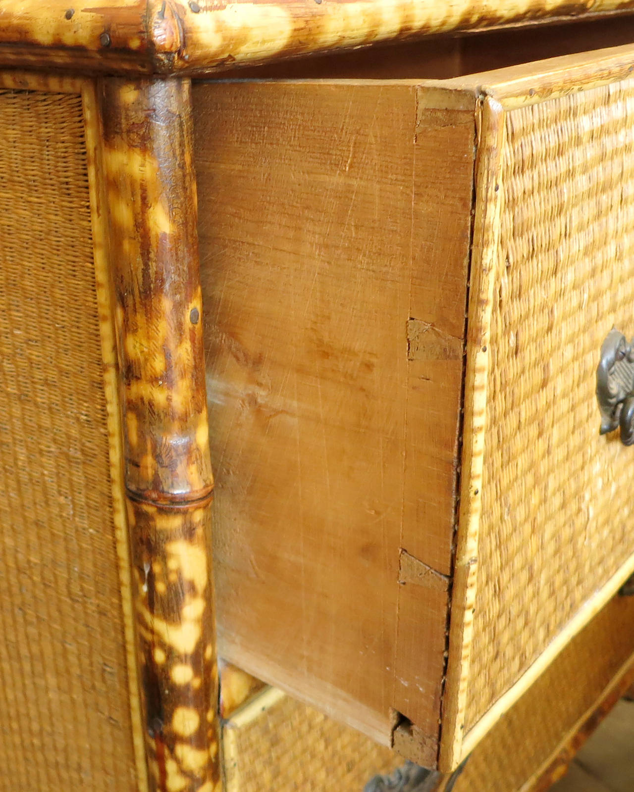 Victorian Tortoiseshell Bamboo Chest of Drawers with Vanity 2