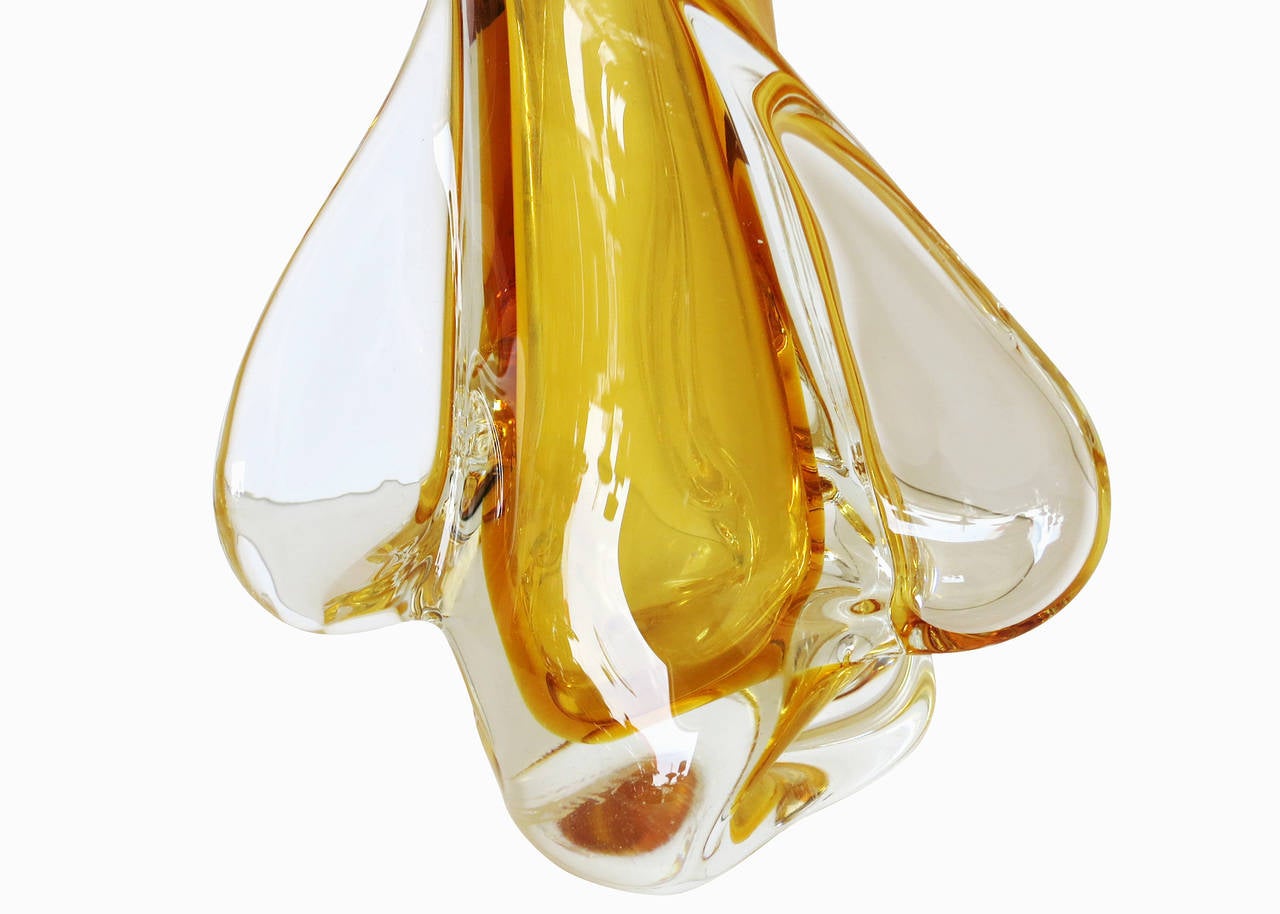 Canadien Vase en verre d'art de forme libre Honey Amber de Chalet **Soldes de samedi**