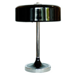 Art Deco Black and Chrome Table Lamp
