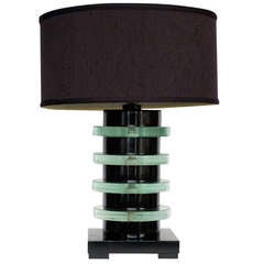 Moderne Table Lamp with Stacked Glass