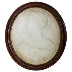 Hand-Carved Alabaster Wall Cameo