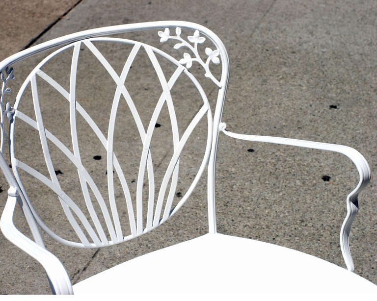 Mid-20th Century Woodard Outdoor/ Patio Armchairs with Art Nouveau Back 