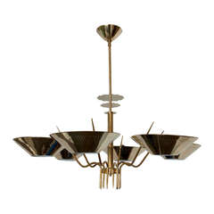 Custom Six-Arm Austrian Chandelier, circa 1950 6