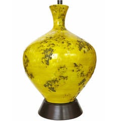 Large Midcentury Ceramic Lamp with Textured Glaze **Sat Sale** 9