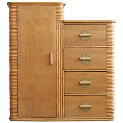 Restored Museum Quality Stacked Rattan Armoire, circa 1930 4