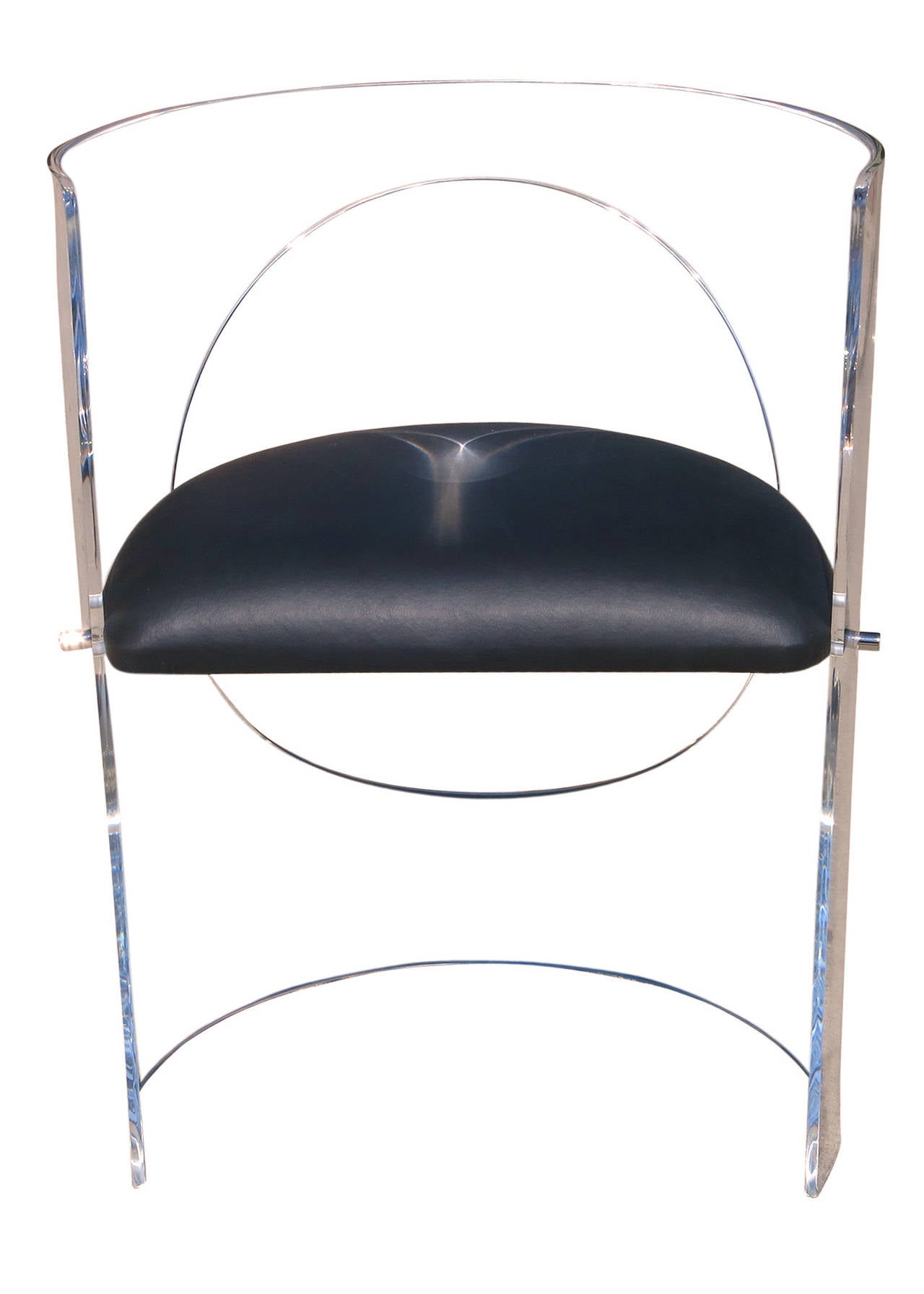 American Charles Hollis Jones 1960s Style Designed Lucite Chair, pair