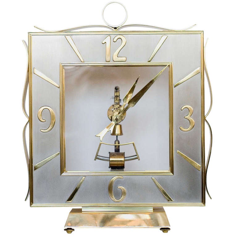 Kieninger and Obergfell Brass Mantel Clock For Sale at 1stdibs