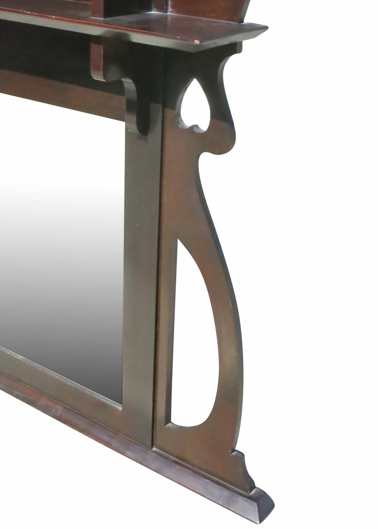 Victorian Art Nouveau Fireplace Mantel Mirror ** Saturday Sale ** In Excellent Condition In Van Nuys, CA