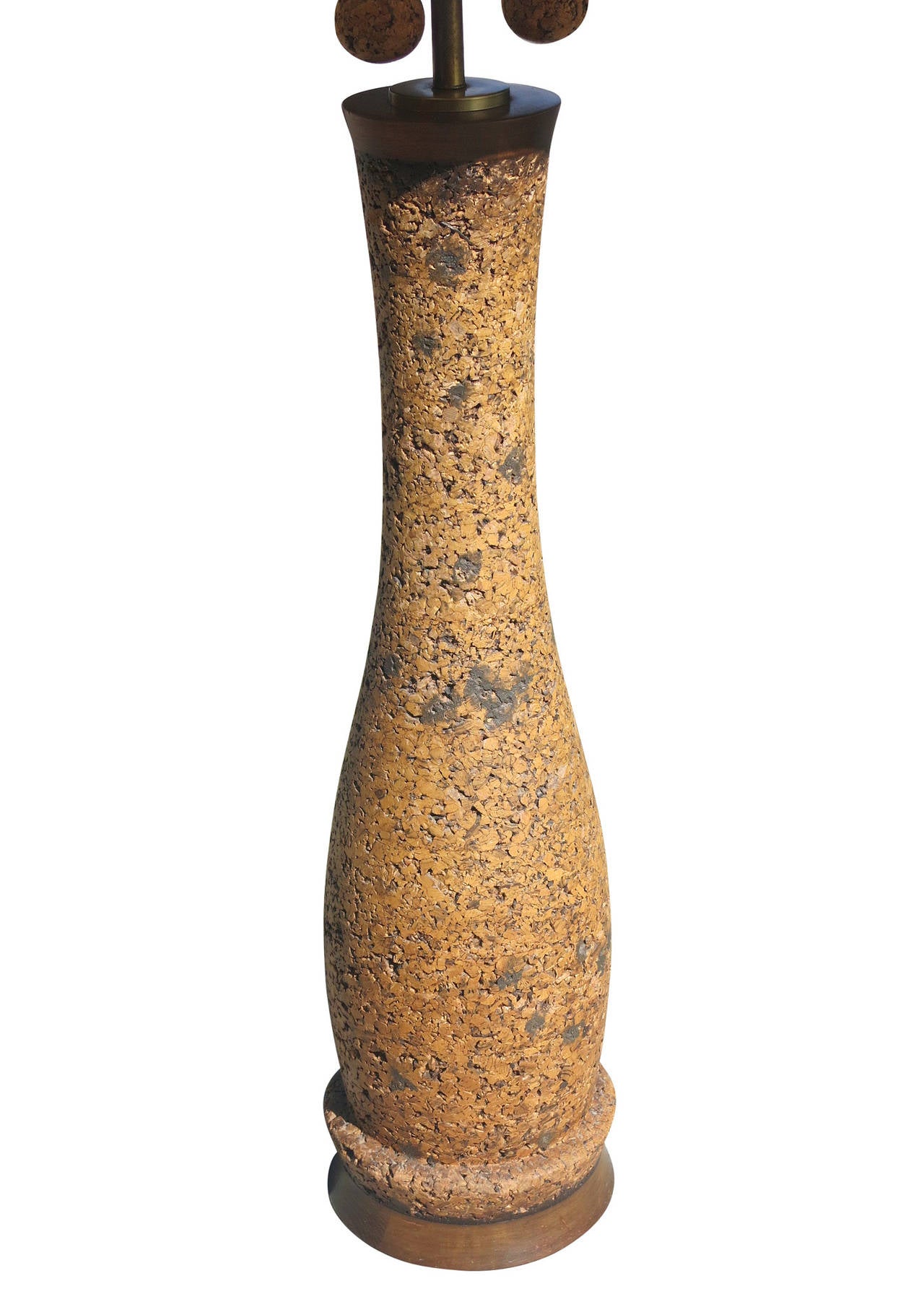 Mid-Century Modern Milo Baughman Style Cork Floor Lamp with Original Shade