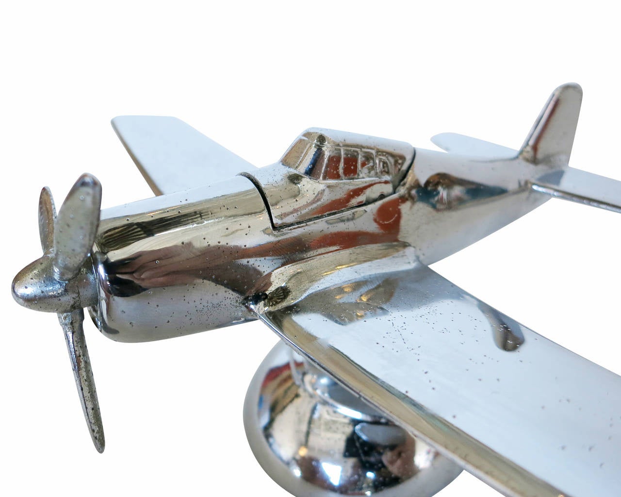 Mid-20th Century Midcentury Chrome P-51A Mustang Airplane Table Lighter