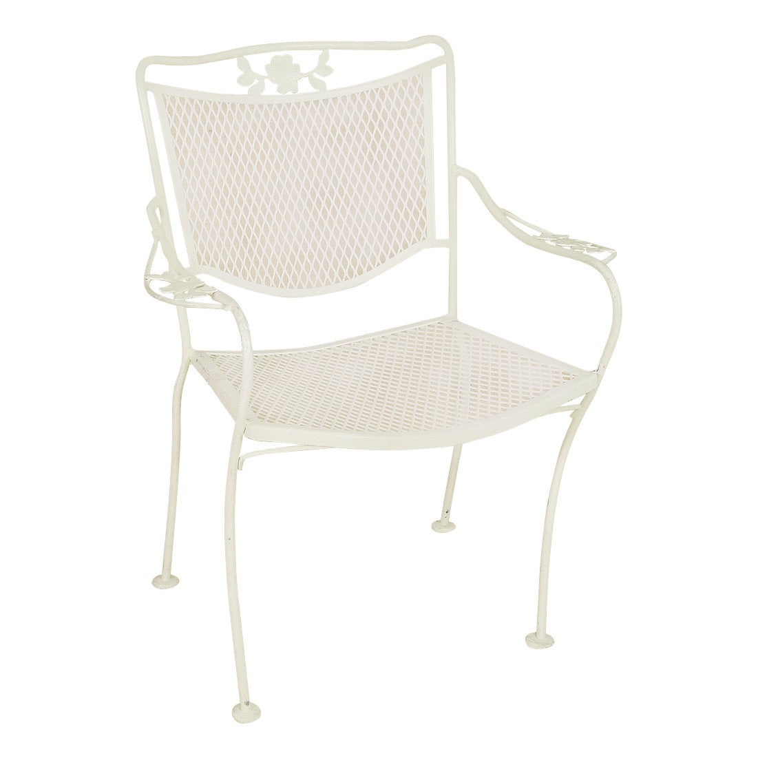 Woodard Outdoor/Patio Mesh Armchair with Scrolling Floral Pattern