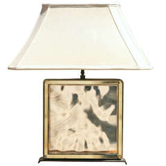Vintage Rare Paul Frankl Bronze and Glass Block Lamp