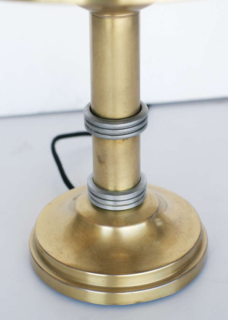 Brass Machine Age Deco Desk Lamp For Sale at 1stdibs