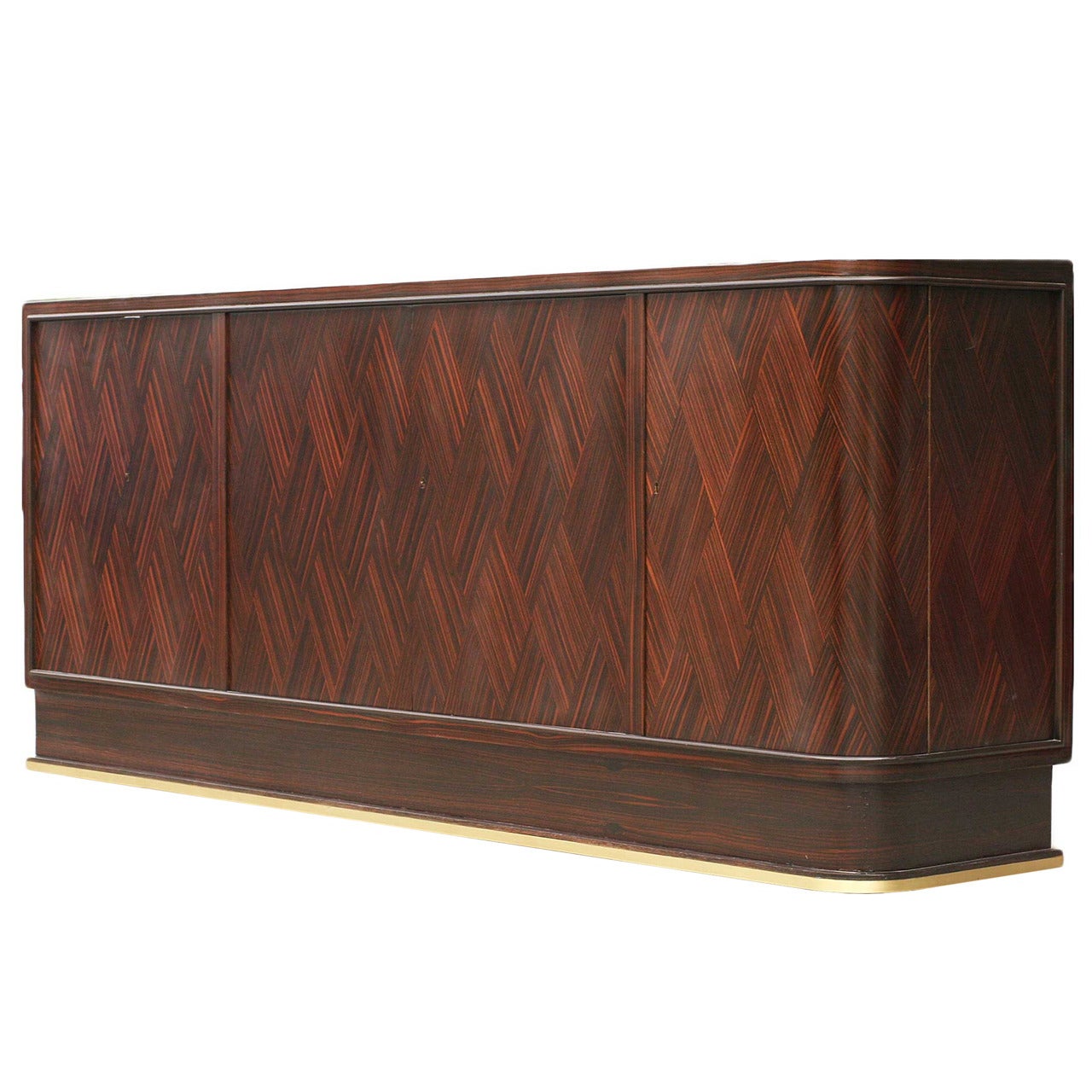 Large Art Deco Executive Credenza w/ Tiger Ebony Inlay Front *Saturday Sale*