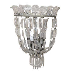 French Bronze and Crystal Wall Sconce