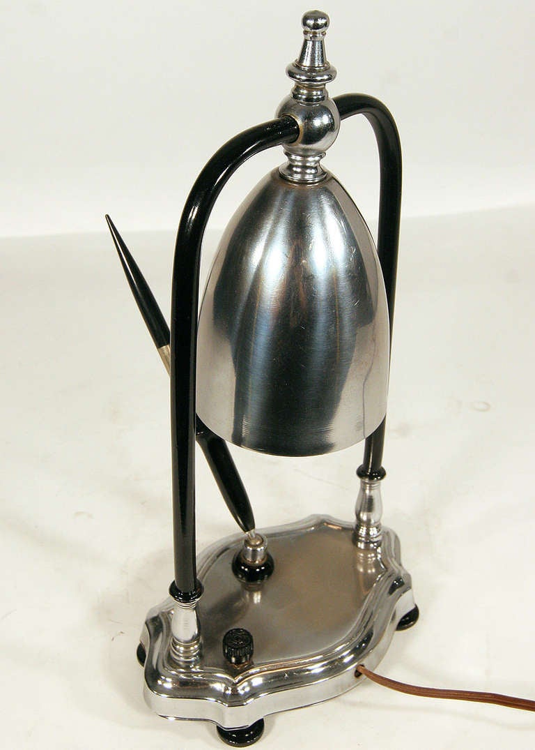 Art Deco Desk Lamp with Pen Holder For Sale at 1stdibs
