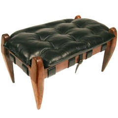Jean Gillon Ottoman with Rosewood Frame