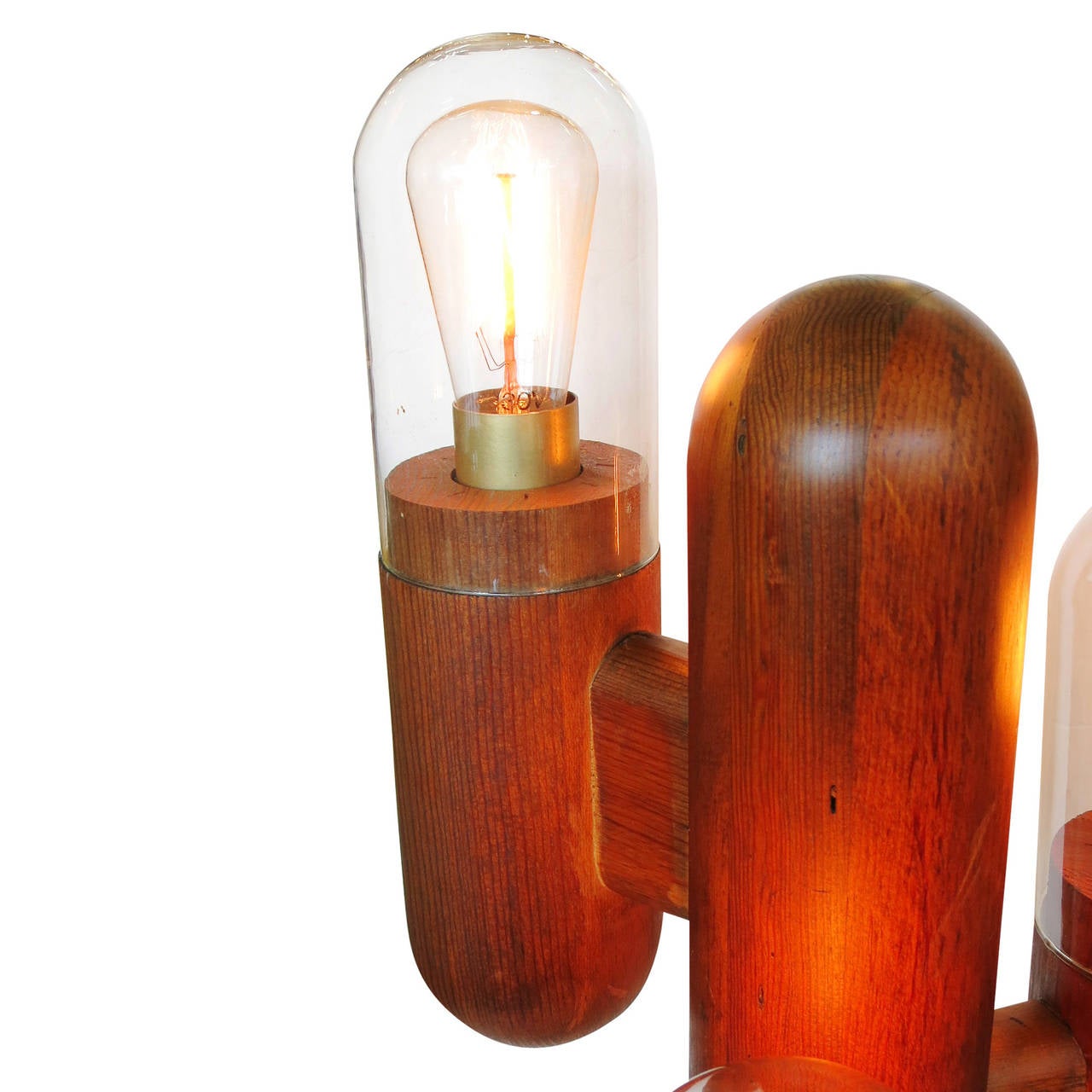 Postmodern Wood Cactus Lamps, Pair ** Saturday Sale ** In Excellent Condition In Van Nuys, CA