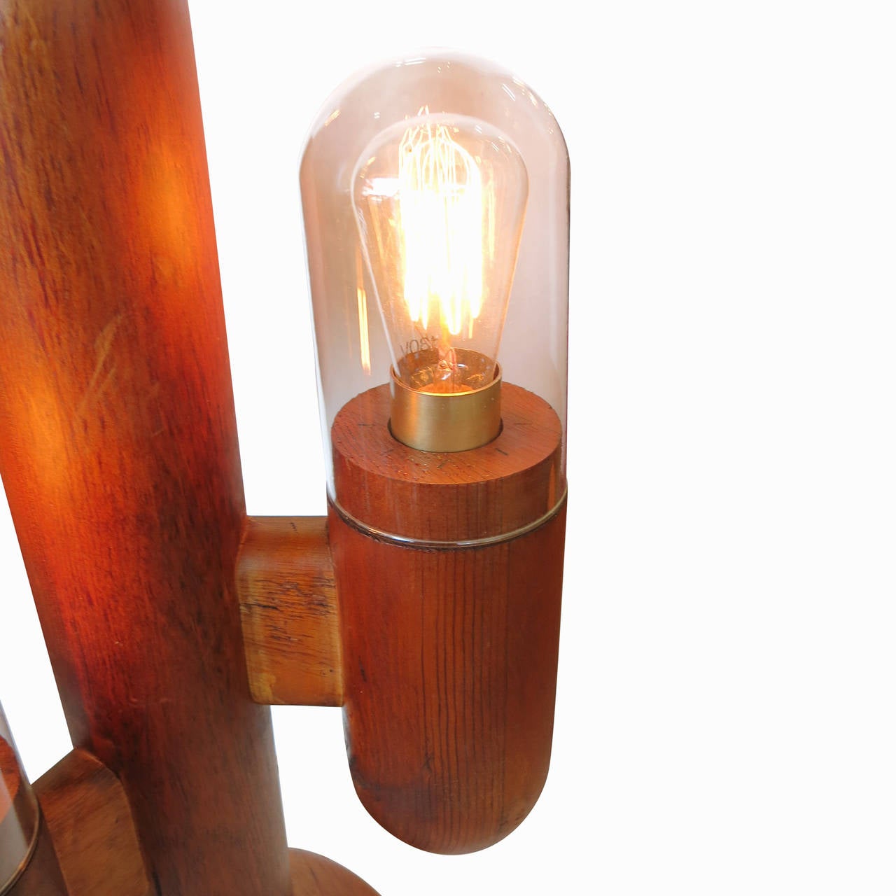 American Postmodern Wood Cactus Lamps, Pair ** Saturday Sale **