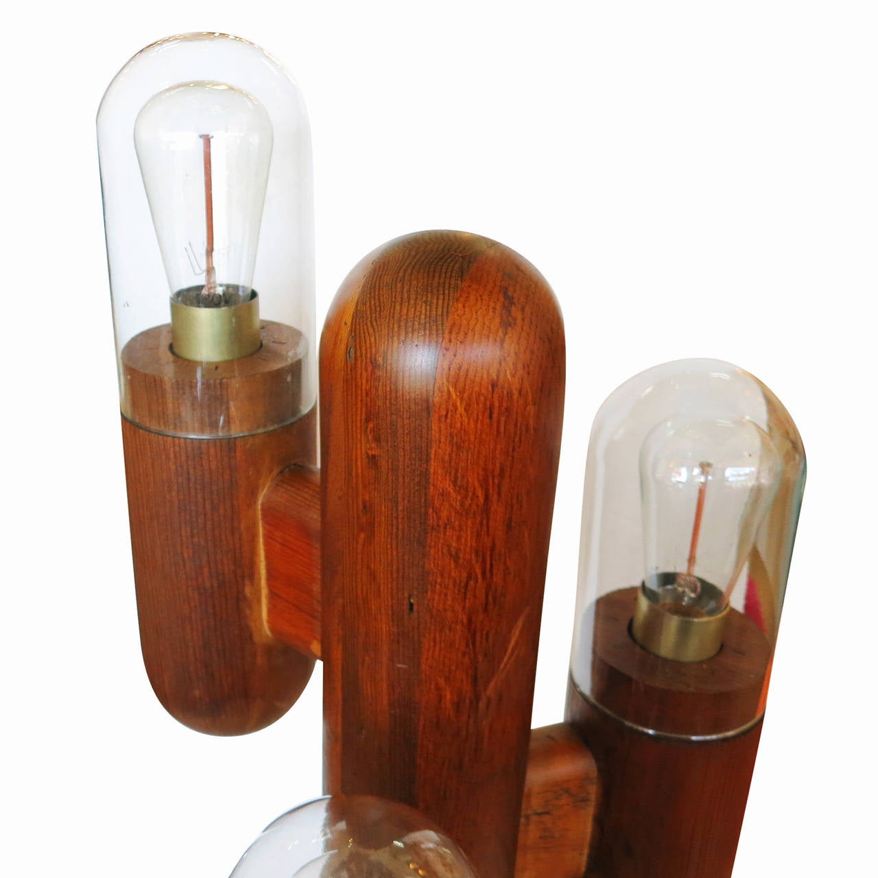 Late 20th Century Postmodern Wood Cactus Lamps, Pair ** Saturday Sale **