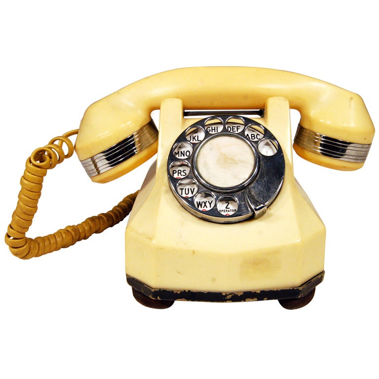 Catalin Mono-Phone Telephone with Chrome Accents For Sale