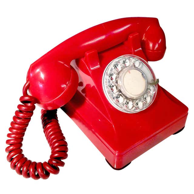 Red Henry Dreyfuss Designed 302 Telephone at 1stDibs | henry dreyfuss ...