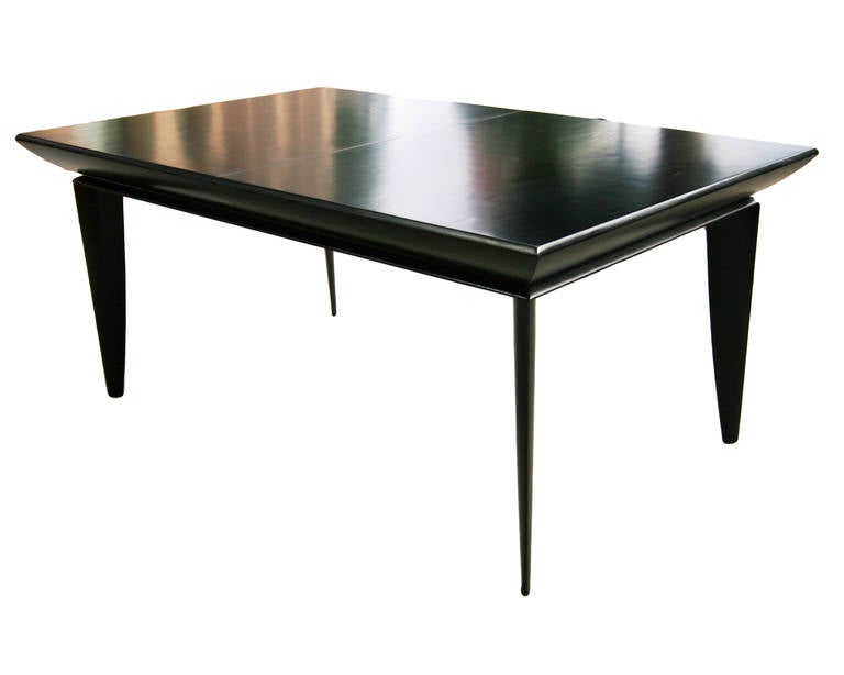 Paul Laszlo Black Lacquer Dining Set for Brown Saltman