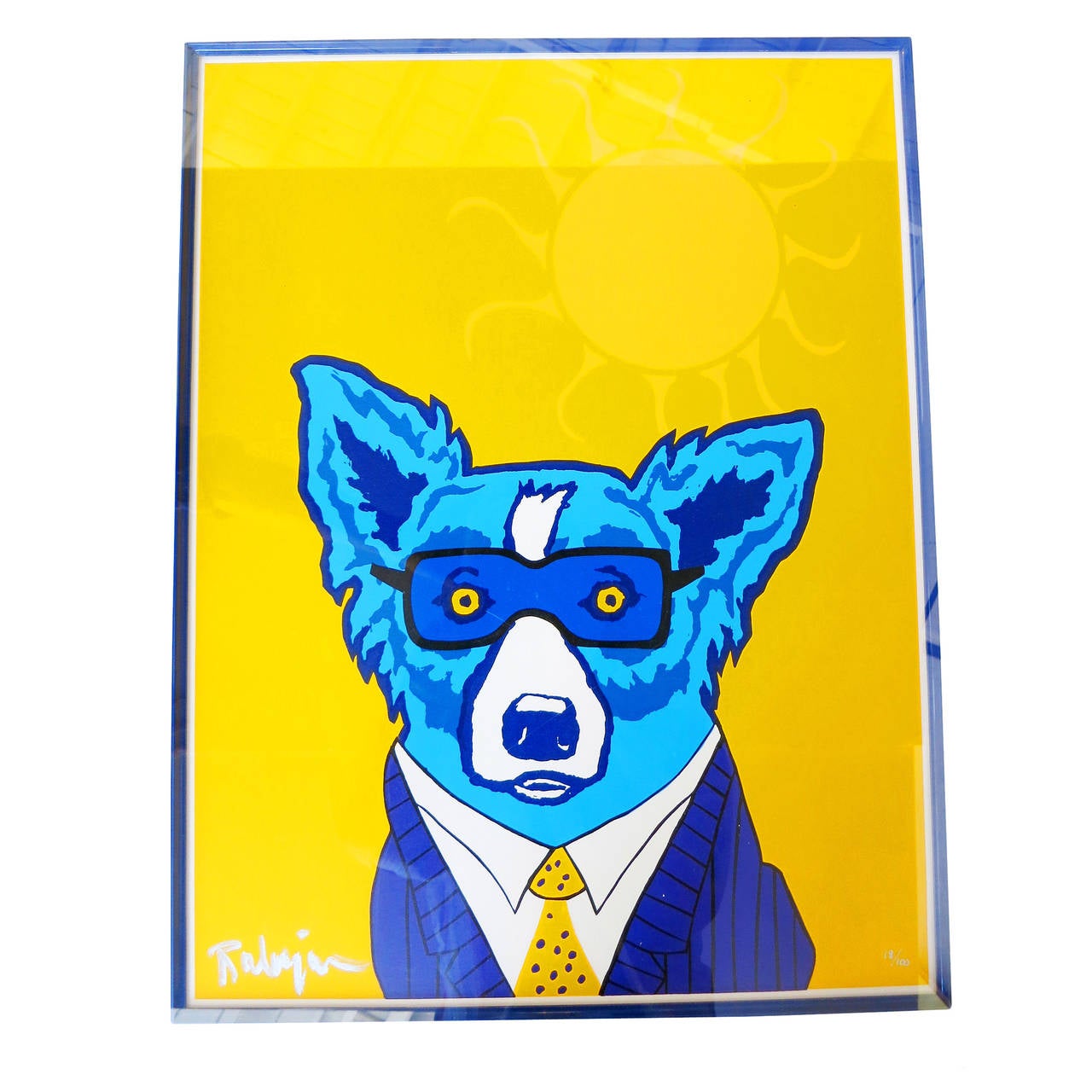 George Rodrigue "Blue Dog in Sunglasses, " Serigraph Signed