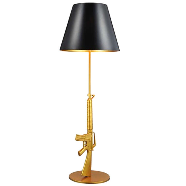 Flos 18k Gun Lamp by Philippe Starck at 1stDibs | happiness is a hot gun  lamp, philippe starck gun lamp replica, flos starck gun lamp