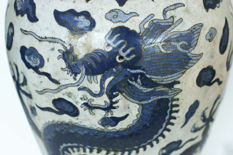 blue cloisonne vase