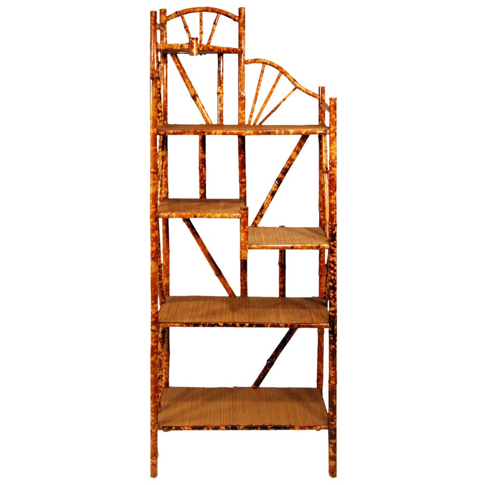 Tiger Bamboo Five-Tier Corner Shelf