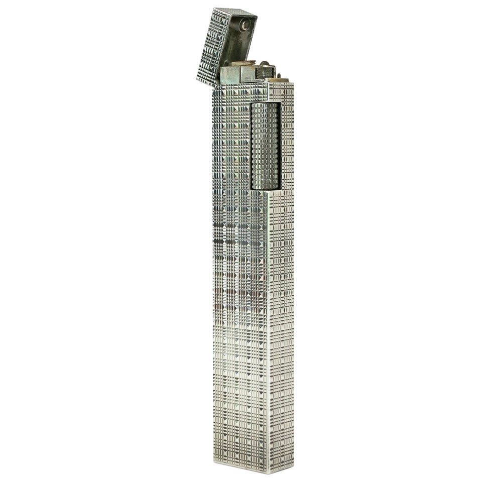 Swiss Sterling Silver Cigar Table Lighter by Dunhill