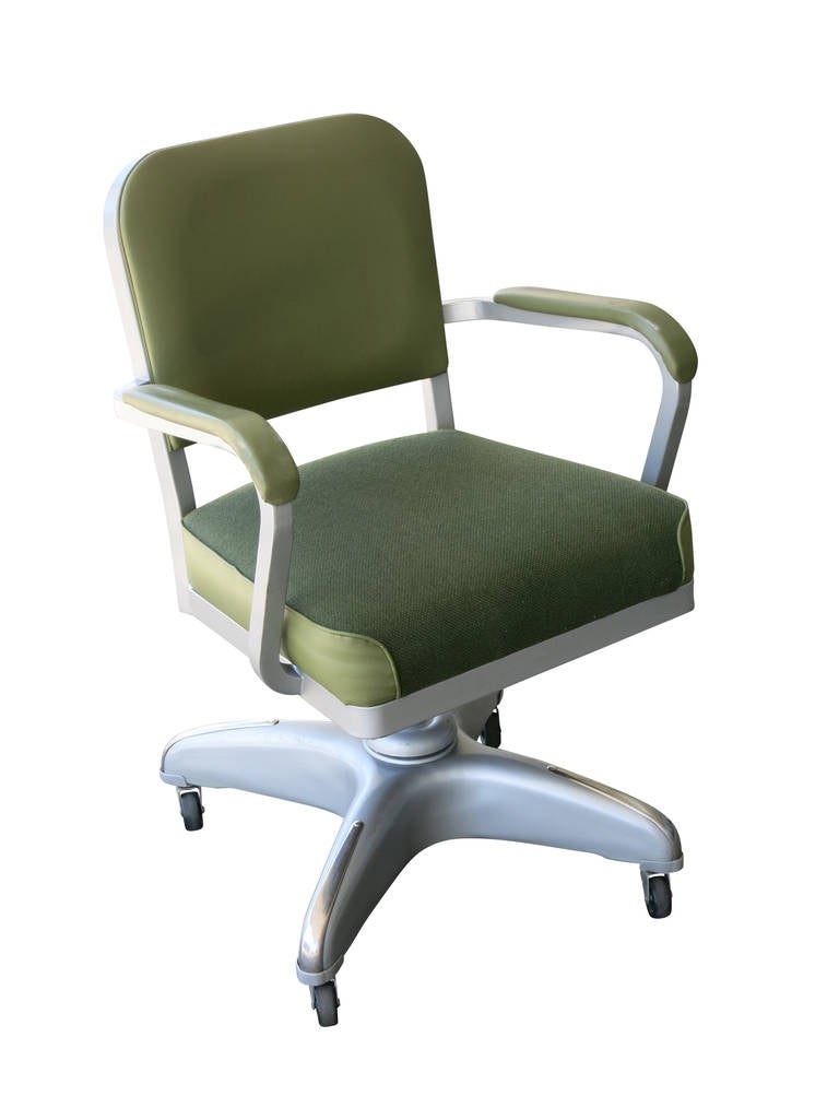 Mid-Century Modern General Fireproofing Executive Tanker Desk with Task Chair